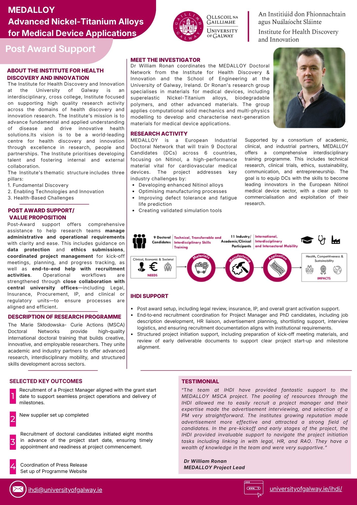 MEDALLOY Post Award Case Study